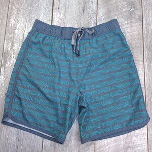 Prana Shorts Mens Large Teal Ground SpeedHybrid Performance Running Swim Stretch
